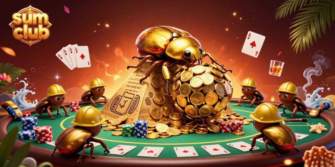 Experience thrilling gameplay at sum club with golden coin treasures and poker excitement.